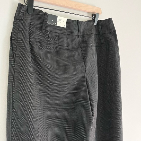 NWT Ann Taylor Loft Wool Ann Wide Leg Dress Pants Black White Dots Size 6 - Picture 4 of 8